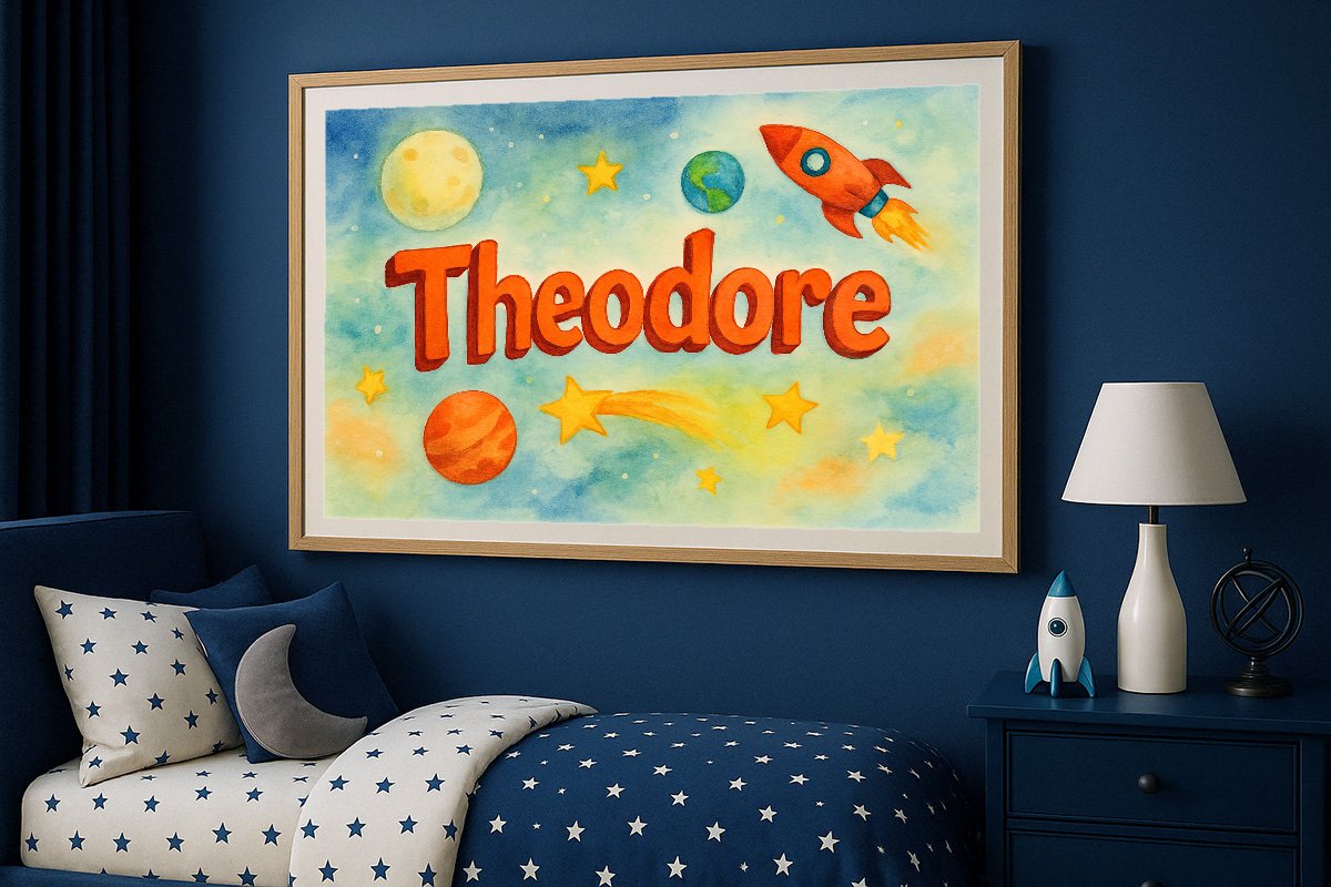 Theodore Personalized Outer Space Art 30