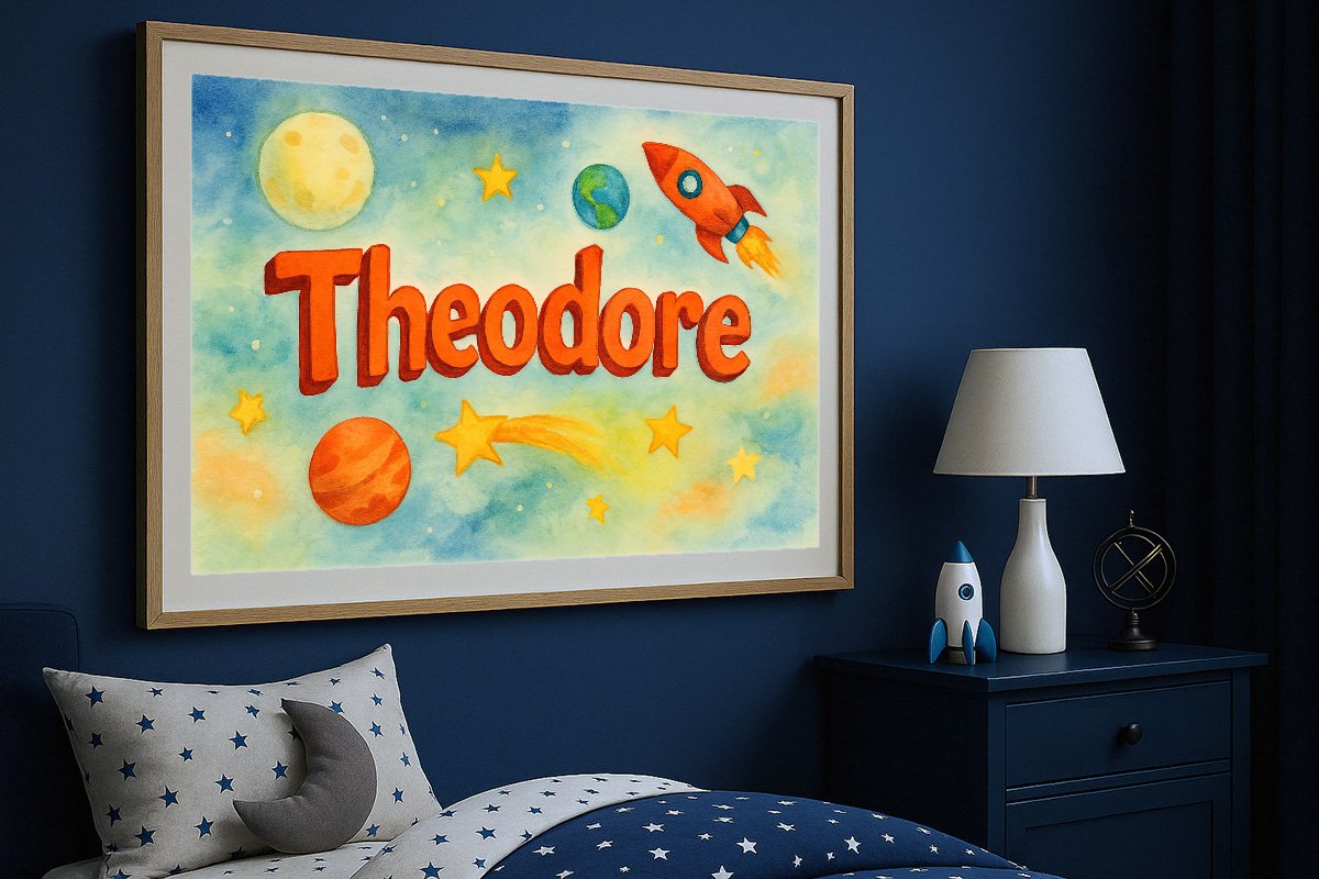 Theodore Personalized Outer Space Art 30
