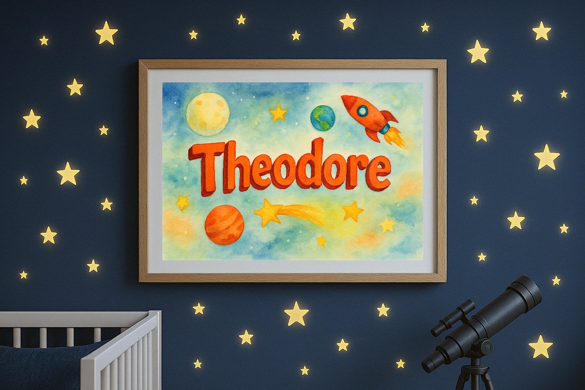 Theodore Personalized Outer Space Art 30