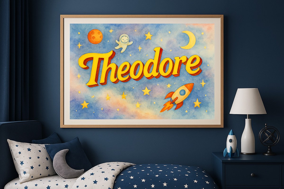 Theodore Personalized Outer Space Art 31