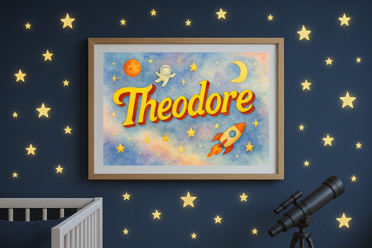 Theodore Personalized Outer Space Art 31