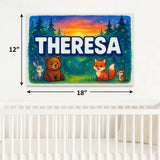 Calm personalized woodland name art for Theresa