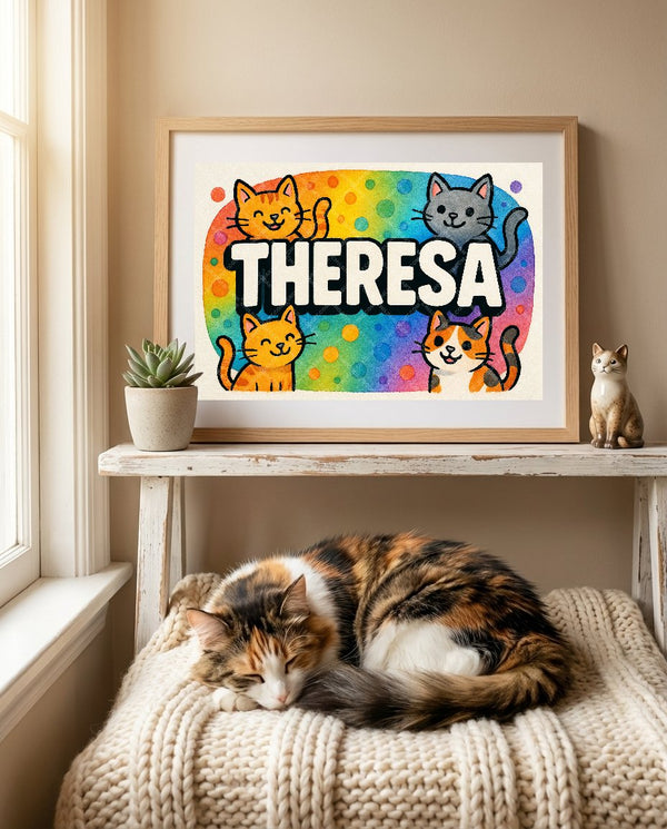 Theresa Colorful Cats Art