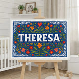 Calm personalized name art for Theresa