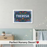 Calm personalized name art for Theresa