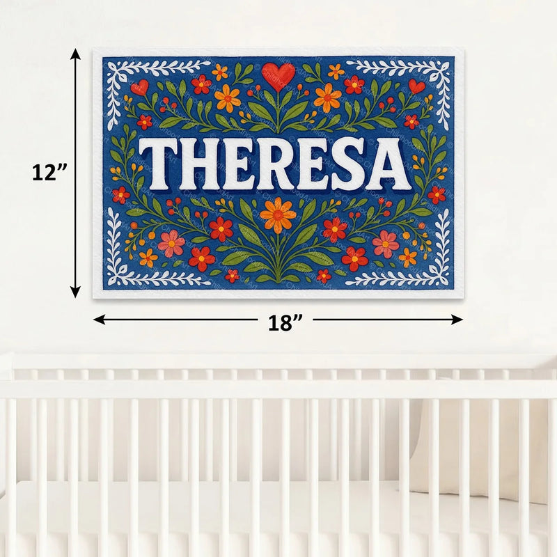 Calm personalized name art for Theresa