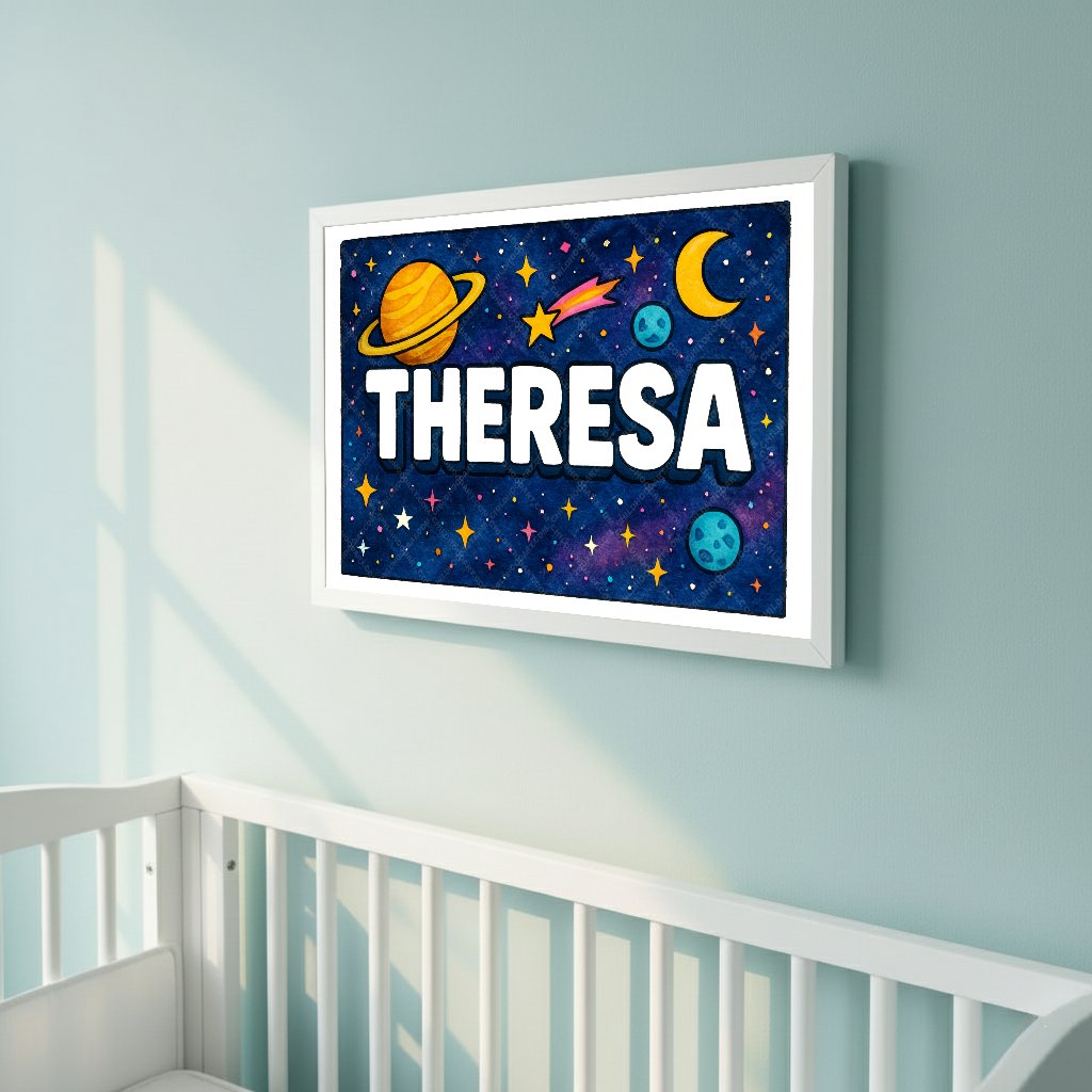 Personalized space name art for Theresa