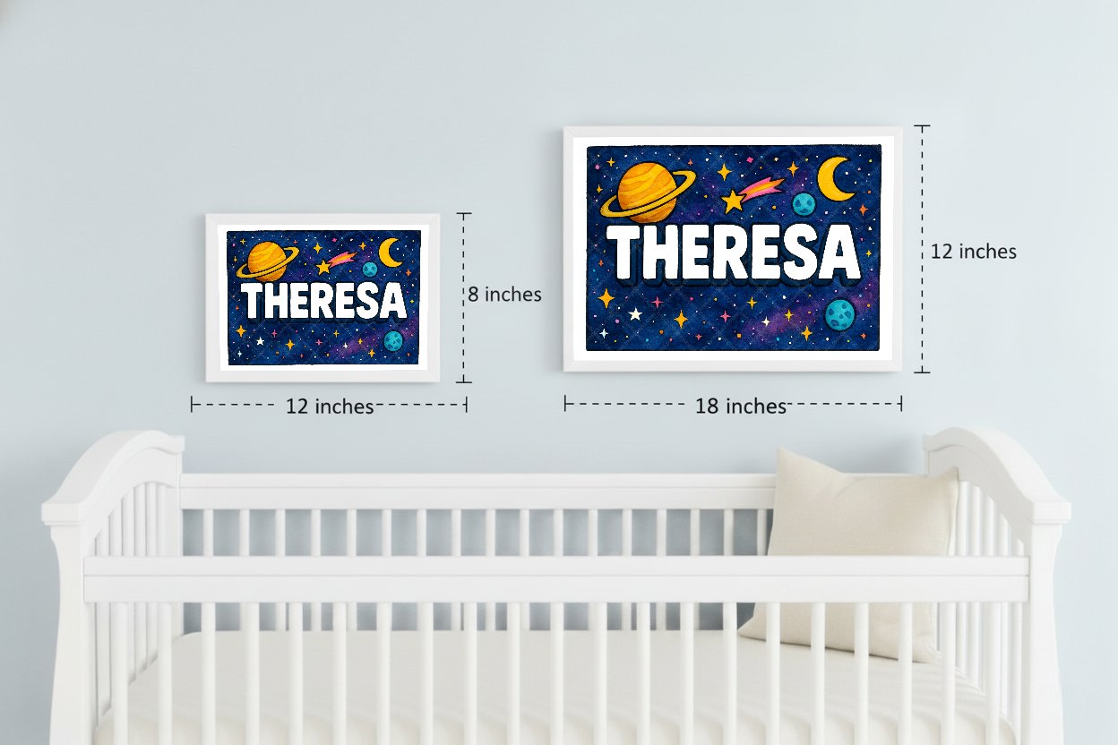 Personalized space name art for Theresa