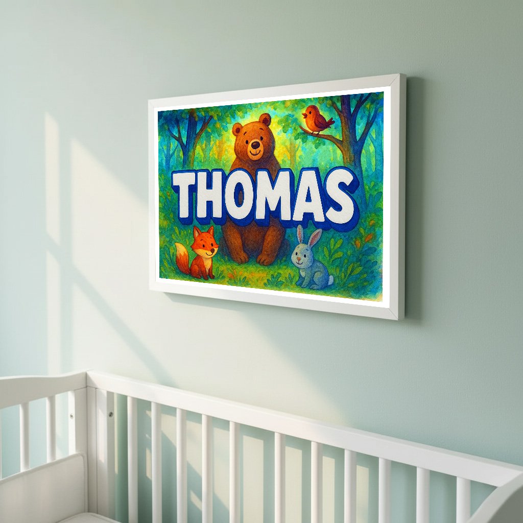 Personalized name art for Thomas