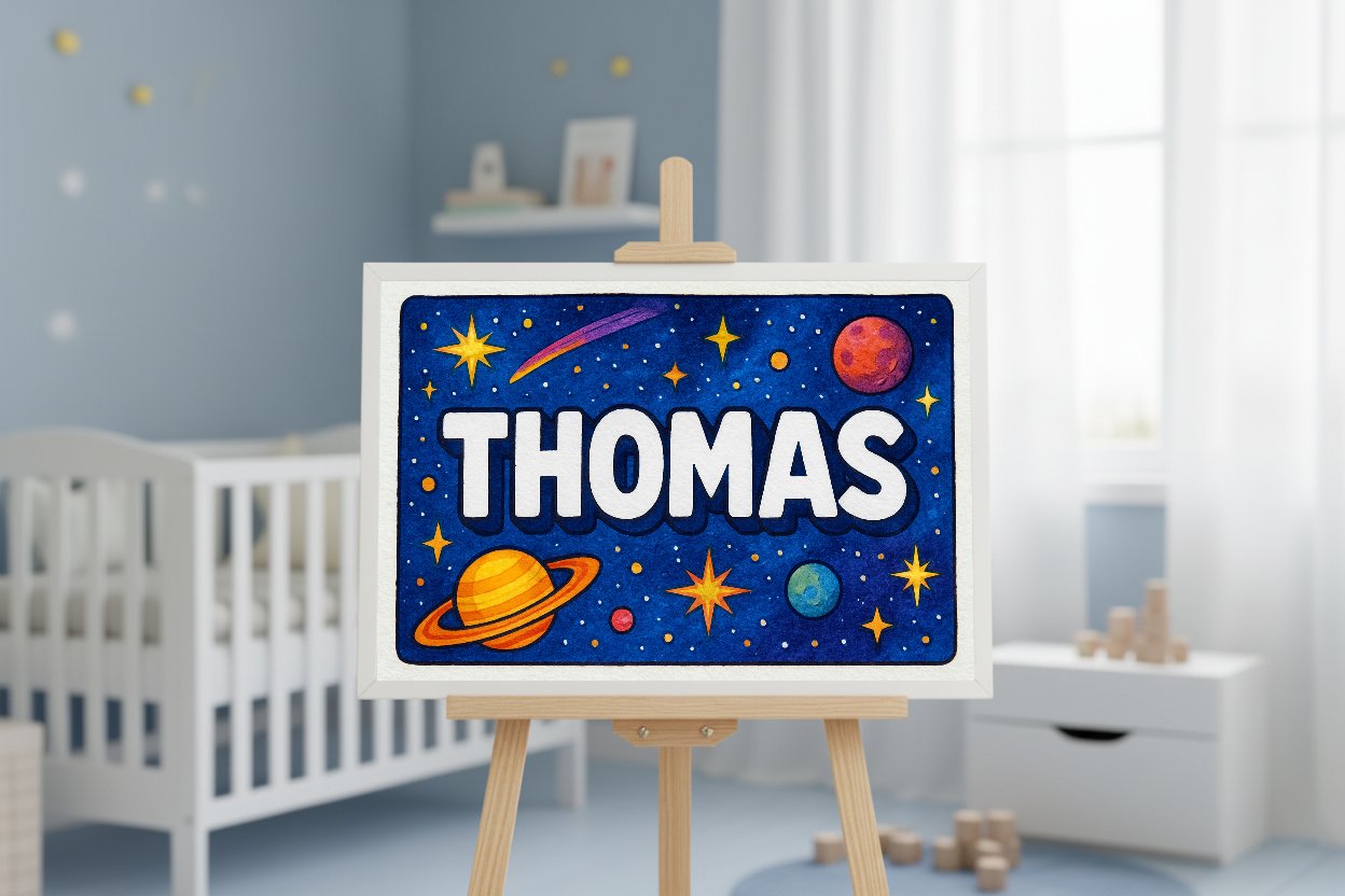 Personalized name art for Thomas