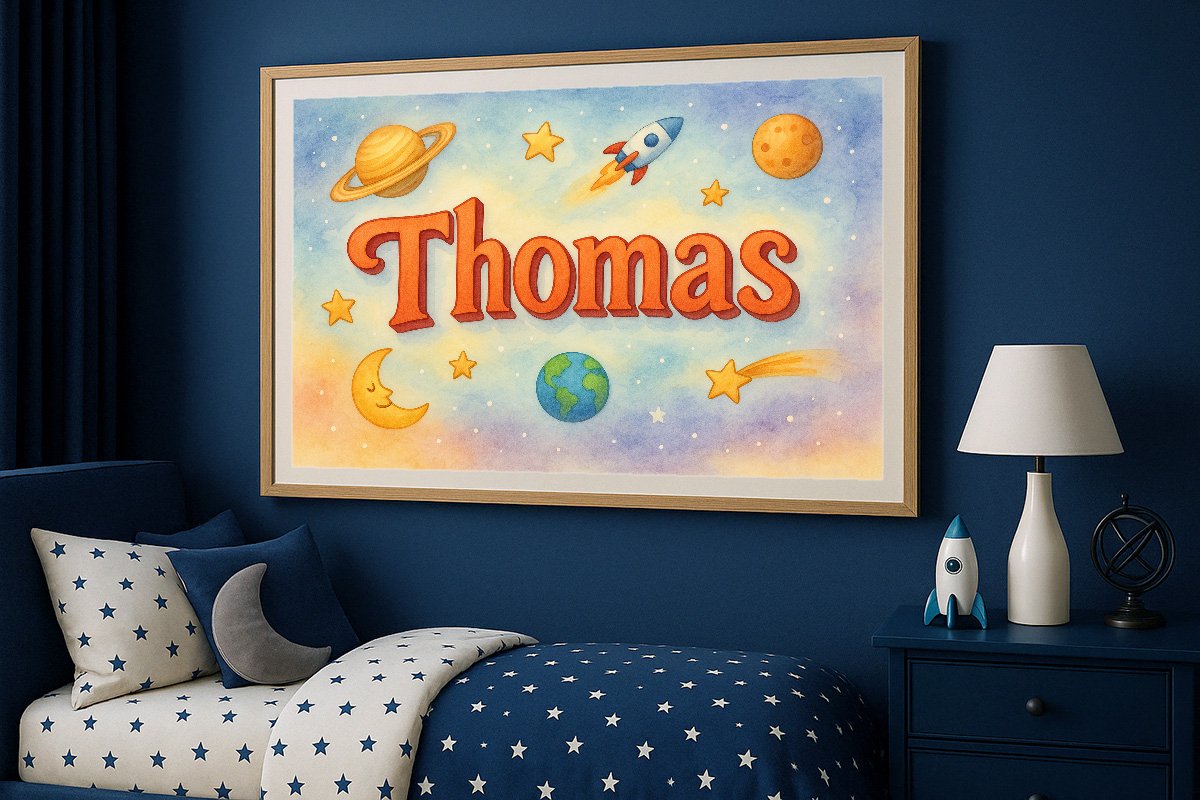 Thomas Personalized Outer Space Art 159