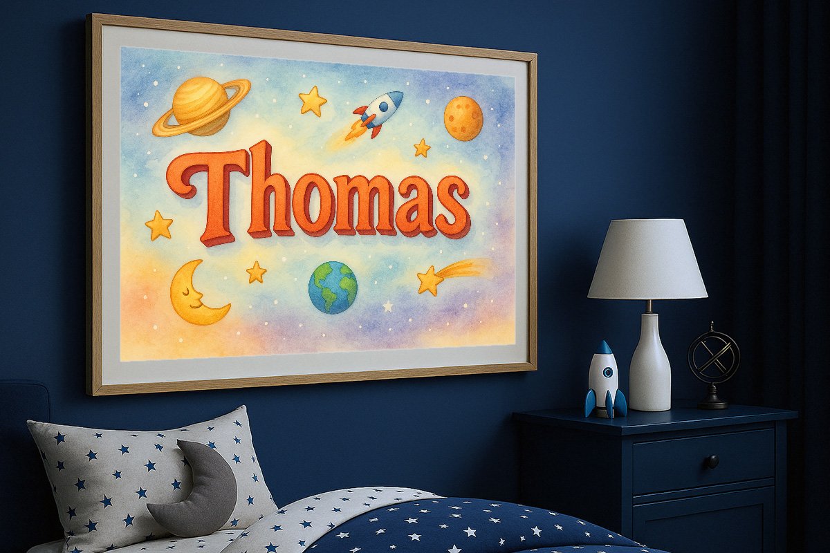 Thomas Personalized Outer Space Art 159