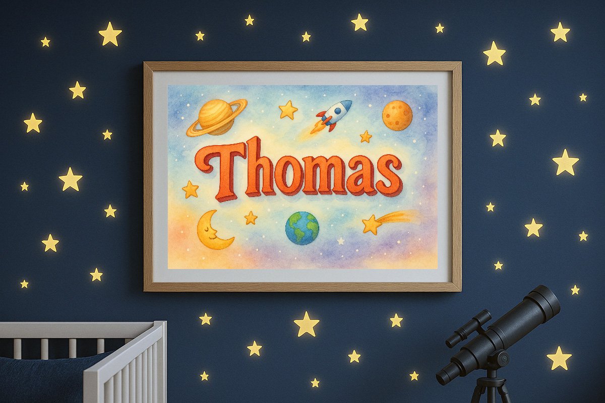 Thomas Personalized Outer Space Art 159
