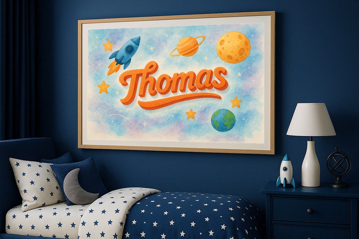 Thomas Personalized Outer Space Art 160