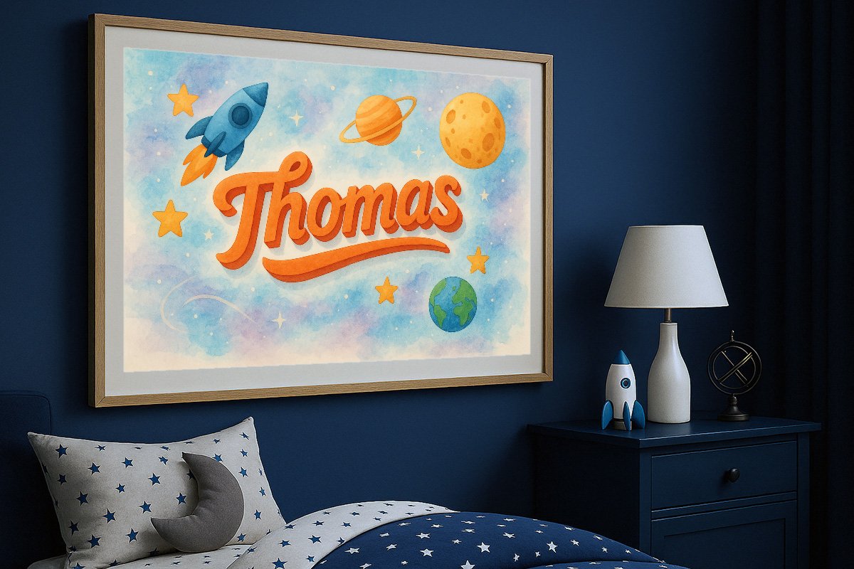 Thomas Personalized Outer Space Art 160