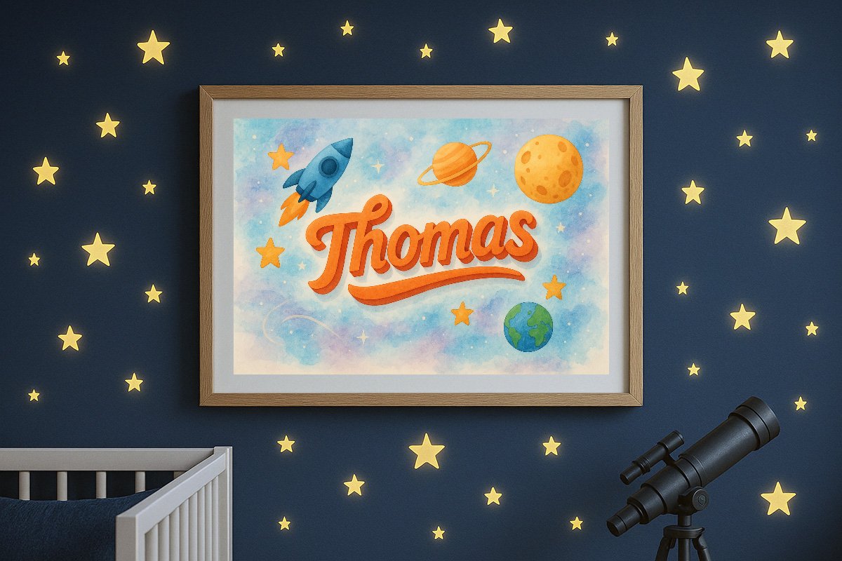 Thomas Personalized Outer Space Art 160