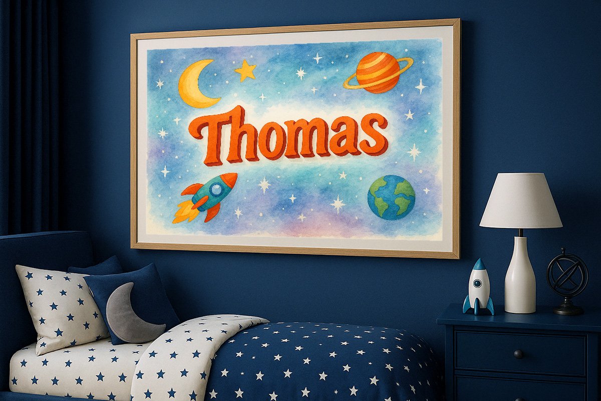 Thomas Personalized Outer Space Art 161