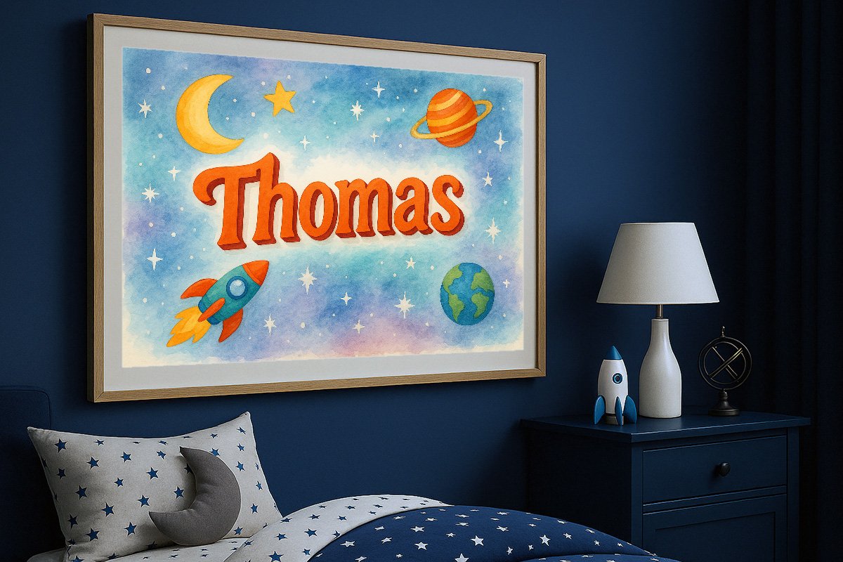 Thomas Personalized Outer Space Art 161