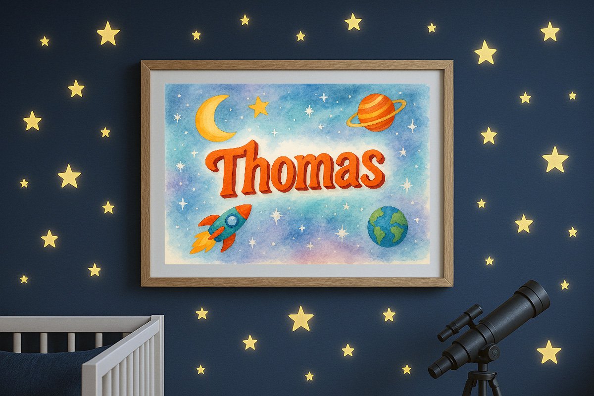 Thomas Personalized Outer Space Art 161