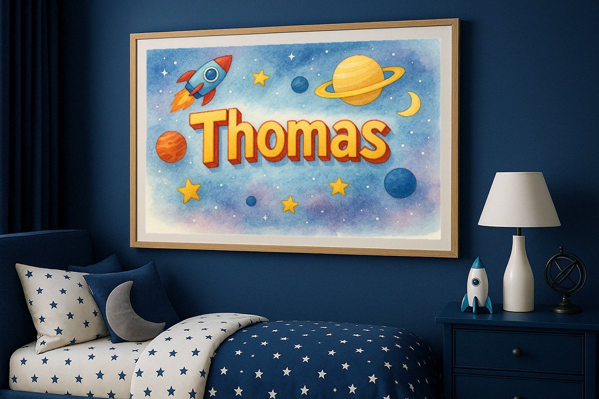 Thomas Personalized Outer Space Art 162