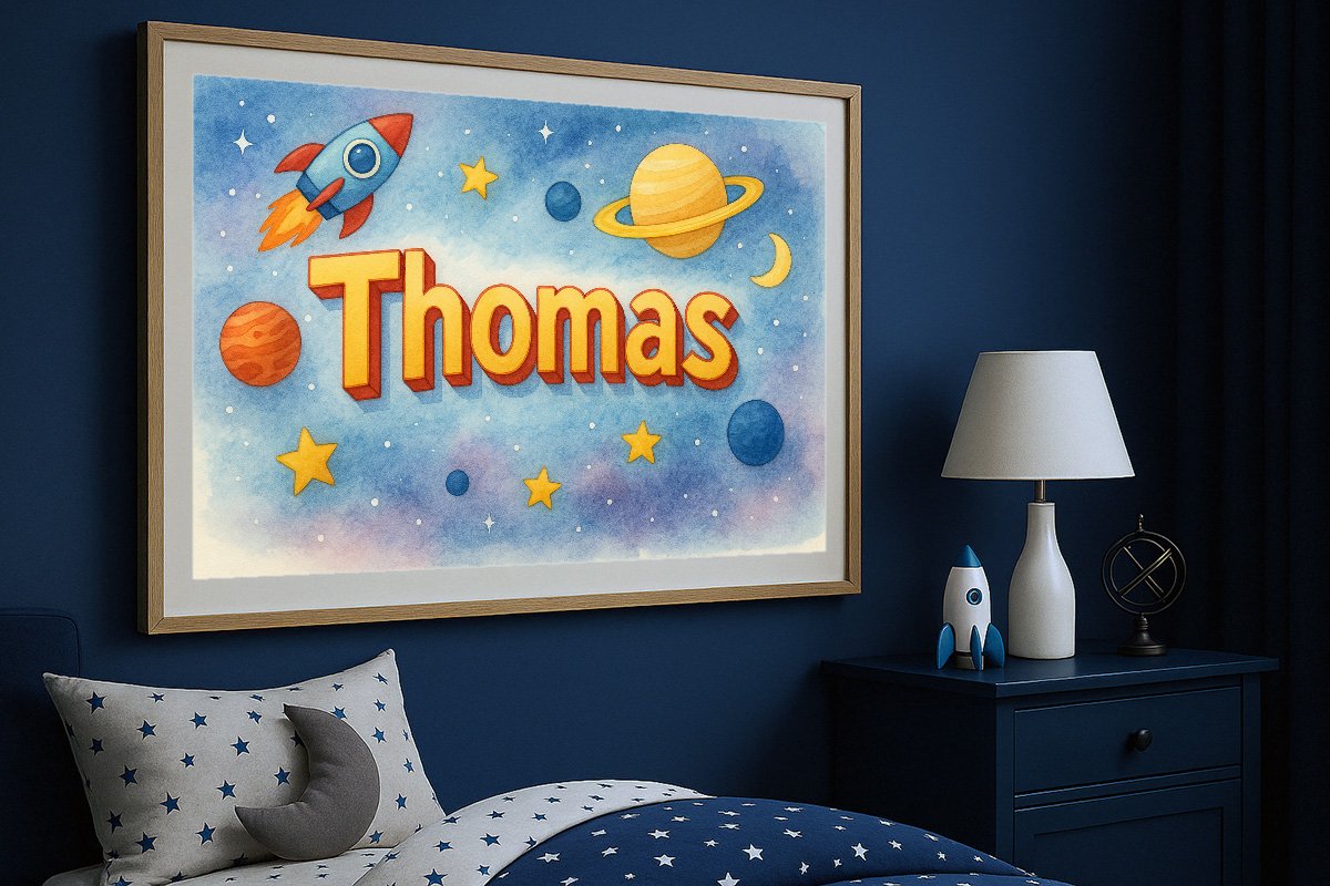 Thomas Personalized Outer Space Art 162