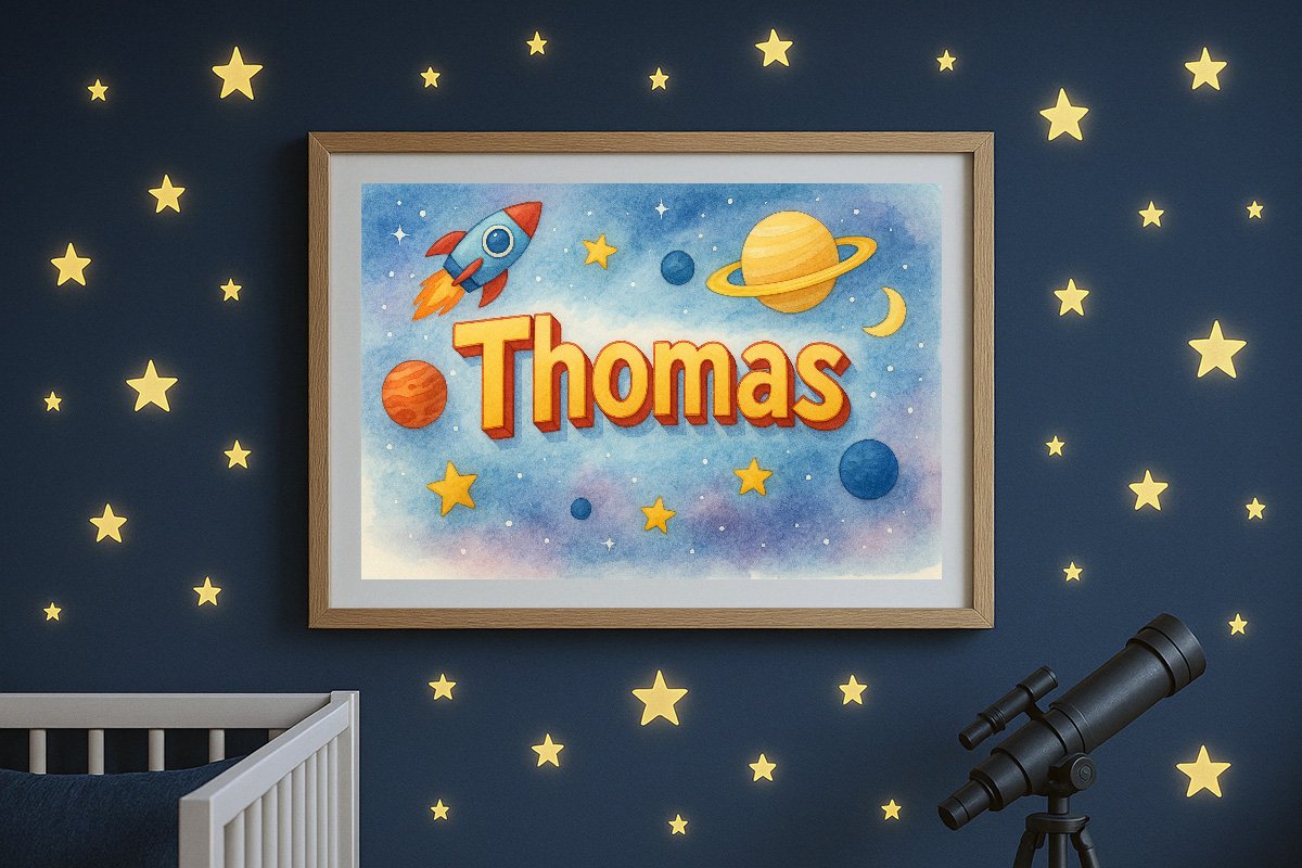 Thomas Personalized Outer Space Art 162