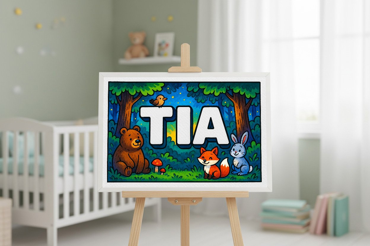 Personalized name art for Tia