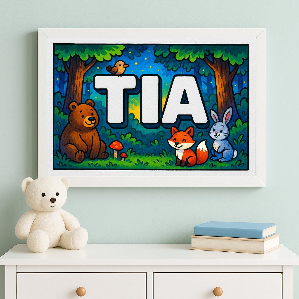 Personalized name art for Tia