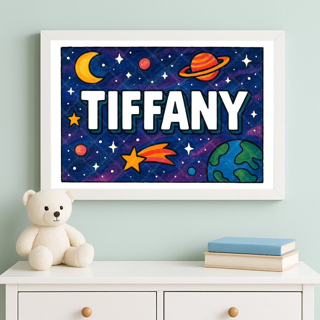Personalized space name art for Tiffany