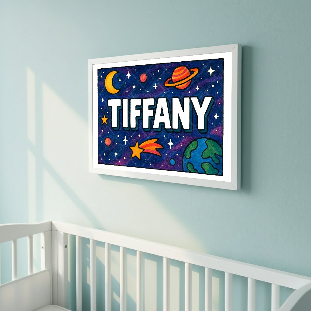Personalized space name art for Tiffany