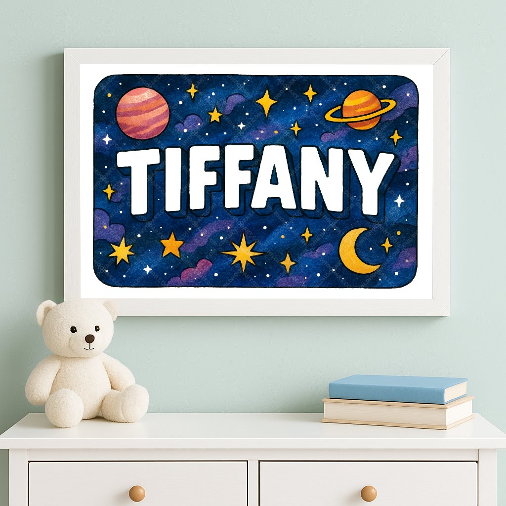 Personalized space name art for Tiffany