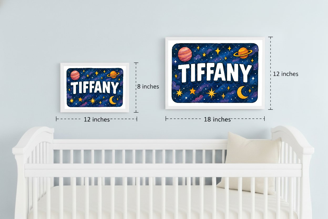 Personalized space name art for Tiffany
