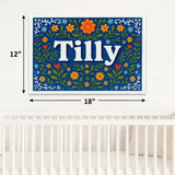 Tilly Name Art - Floral Farmhouse personalized wall print for kids