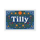 Tilly Name Art - Floral Farmhouse personalized wall print for kids