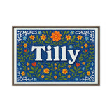 Tilly Name Art - Floral Farmhouse personalized wall print for kids