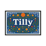 Tilly Name Art - Floral Farmhouse personalized wall print for kids