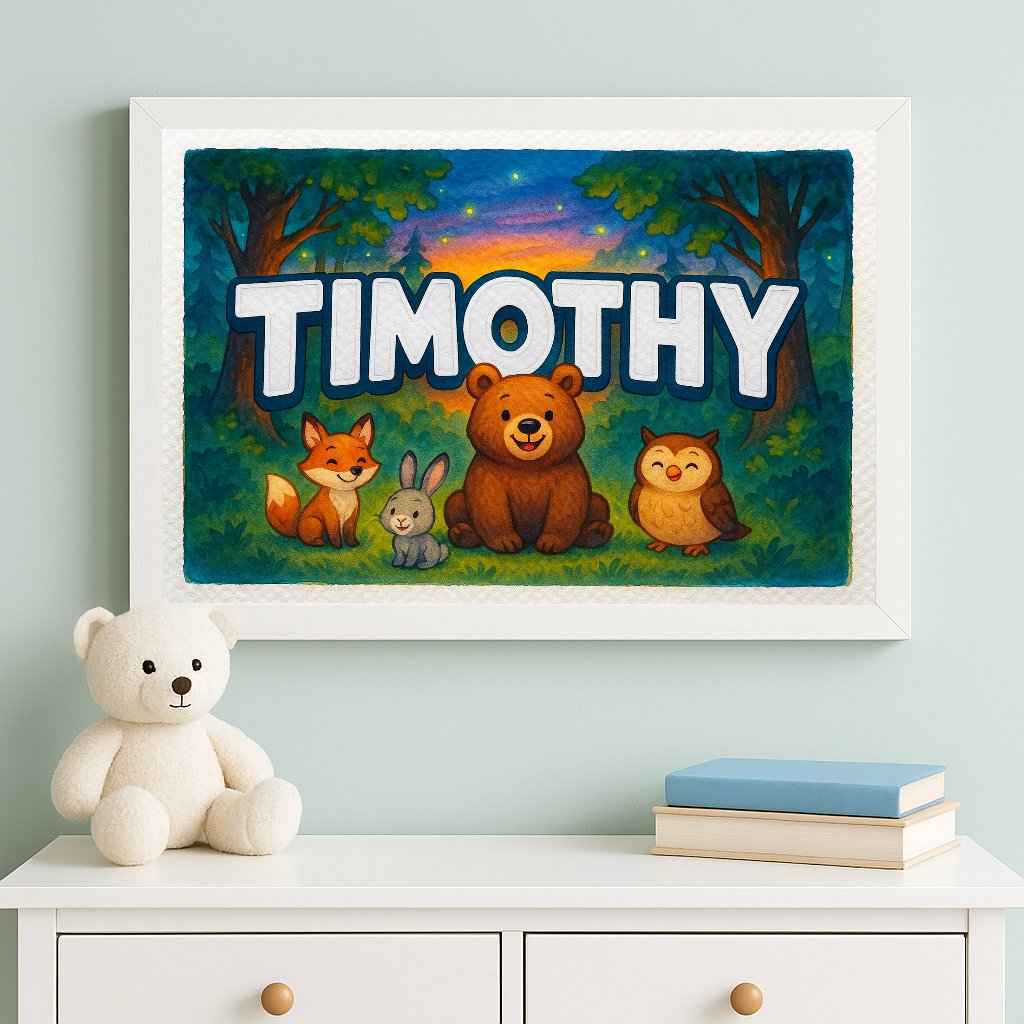 Personalized name art for Timothy