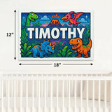 Timothy Name Art - Dinosaur Adventure personalized wall print for kids