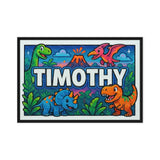 Timothy Name Art - Dinosaur Adventure personalized wall print for kids