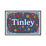 Tinley Name Art - Floral Farmhouse personalized wall print for kids