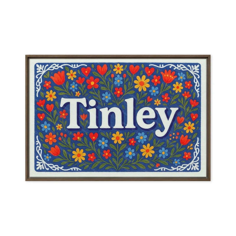 Tinley Name Art - Floral Farmhouse personalized wall print for kids