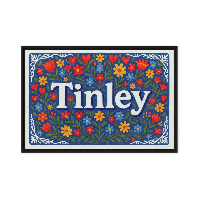 Tinley Name Art - Floral Farmhouse personalized wall print for kids