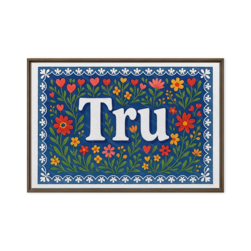 Tru Name Art - Floral Farmhouse personalized wall print for kids