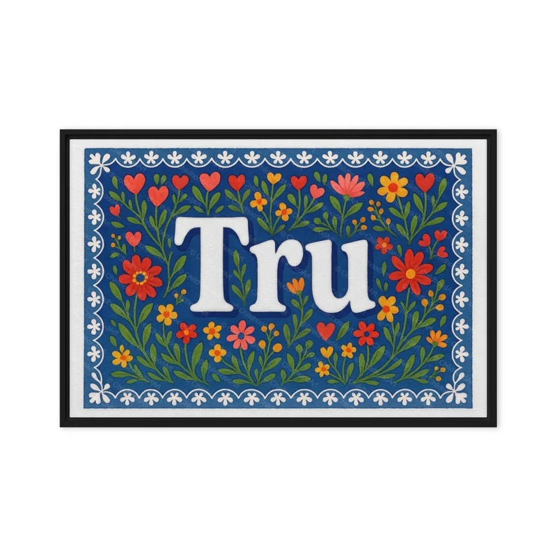 Tru Name Art - Floral Farmhouse personalized wall print for kids