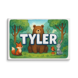 Tyler Name Art - Forest Friends personalized wall print for kids