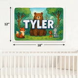 Tyler Name Art - Forest Friends personalized wall print for kids