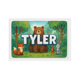 Tyler Name Art - Forest Friends personalized wall print for kids