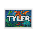 Tyler Name Art - Dinosaur Adventure personalized wall print for kids
