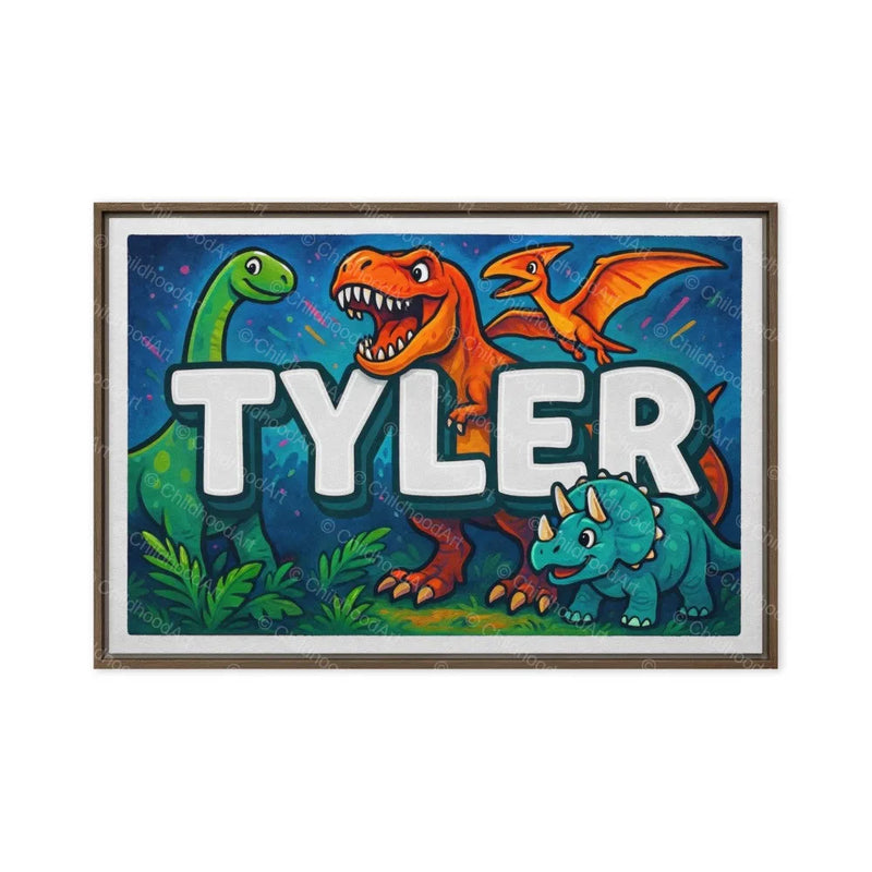 Tyler Name Art - Dinosaur Adventure personalized wall print for kids