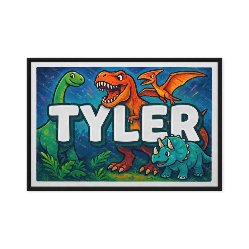 Tyler Name Art - Dinosaur Adventure personalized wall print for kids